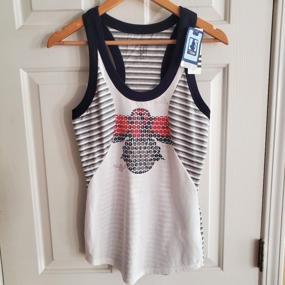 Adidas NBA 4 Her Atlanta Hawks Womens racer striped tank size Medium